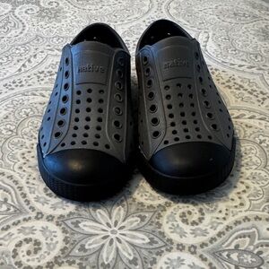 Native Charcoal and Ebony Perforated Slip-Ons